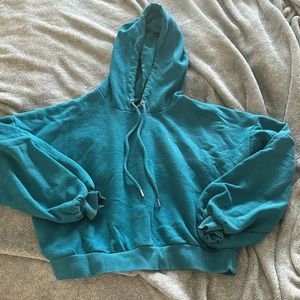 Teal cropped hoodie